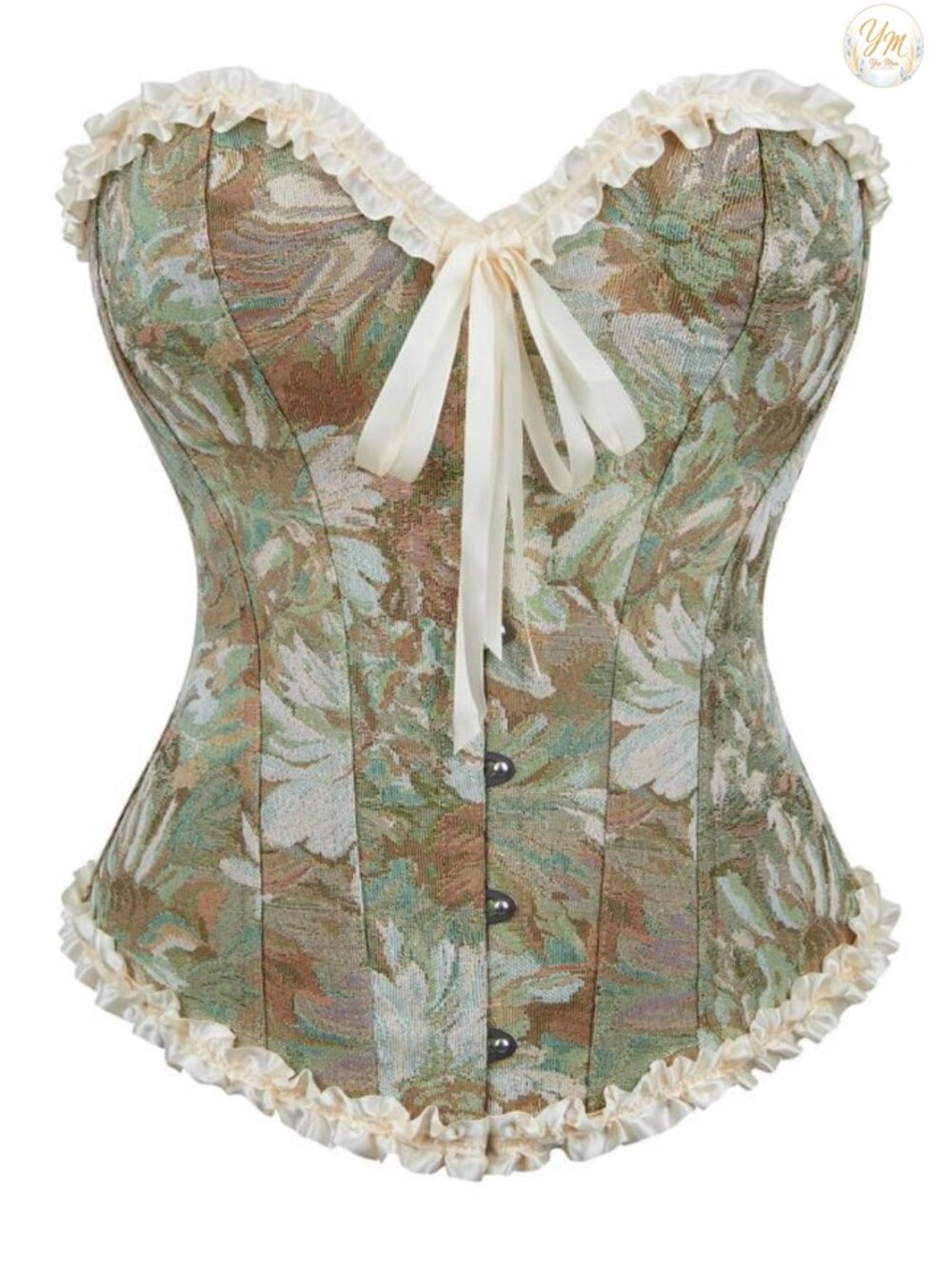 Women's Lace Up Corset Top Overbust Bustier Shapewear Boned Body Shaper